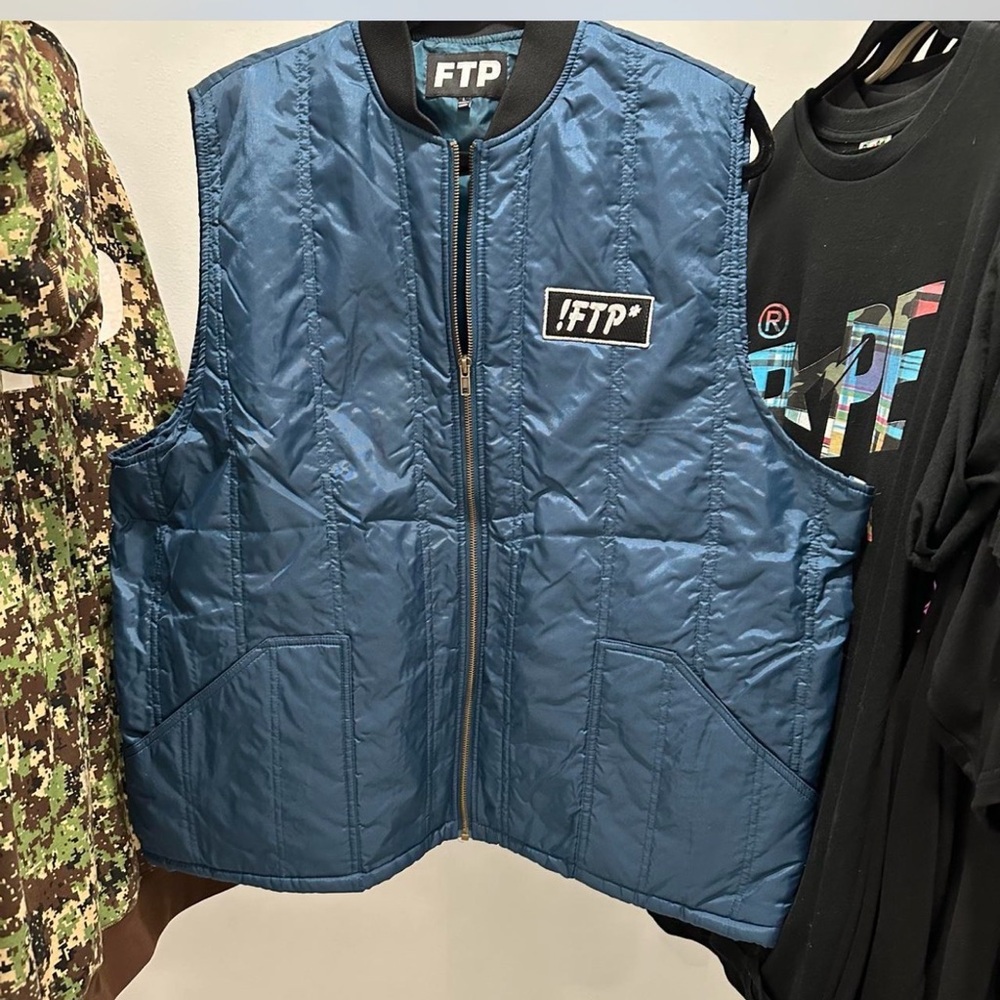 FTP Navy Quilted Vest with Eagle Embroidery